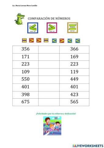 Mayor , menor o igual   que