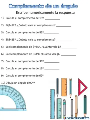 Complemento de un angulo