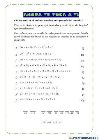 Operaciones combinadas
