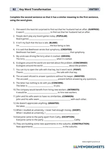 Key word transformation