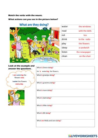 present continuous lesson plan