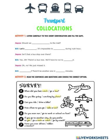 Transport Collocations