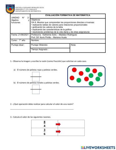Razones y proporciones