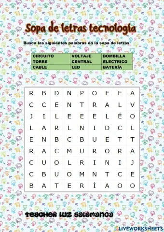 Sopa de letras tecnología