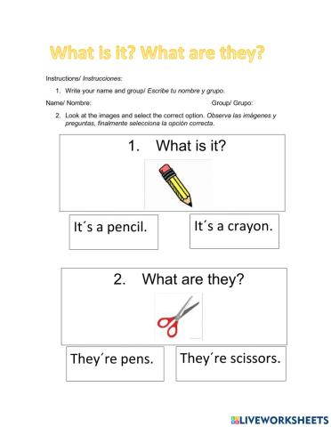 Classroom objects identification