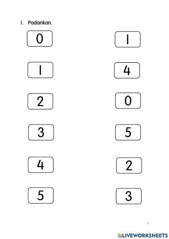 Padankan nombor 0 - 10