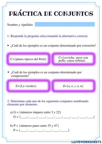 Determinación de Conjuntos