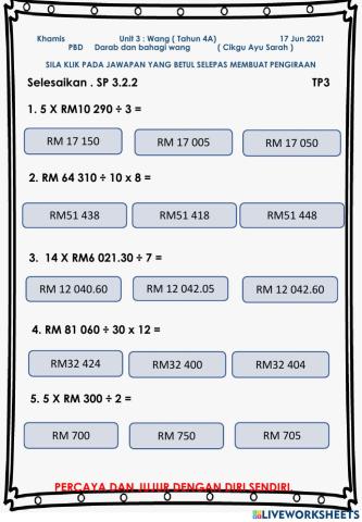 Darab dan bahagi tahun 4