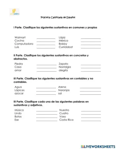 Sustantivos y adjetivos