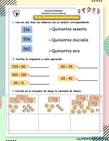 Examen de Matemáticas