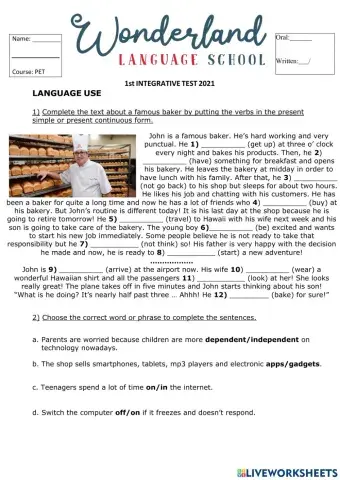 Pet integrative test