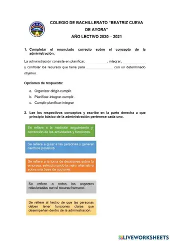 Ficha interactiva para estudiantes de tercero bgu