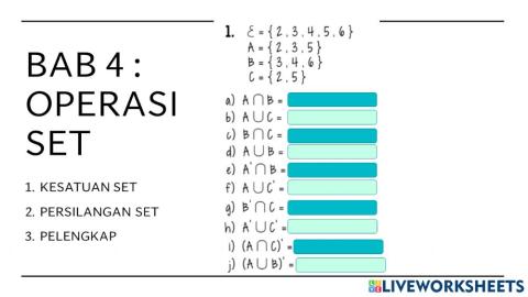 Kesatuan dan persilangan set