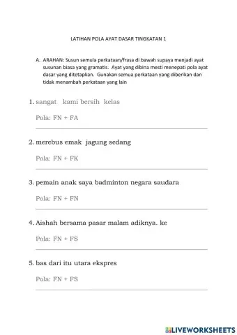 Latihan Ayat Dasar