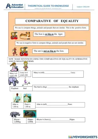 Equality comparatives