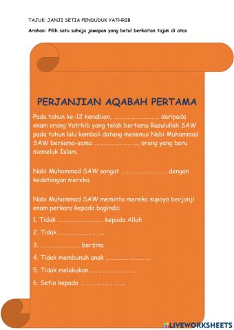 Janji setia penduduk yathrib