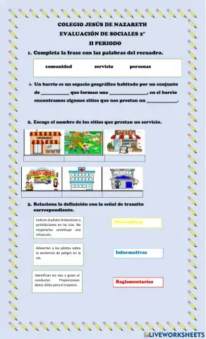 Evaluación 2° sociales