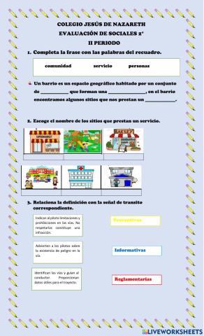 Evaluación 2° sociales