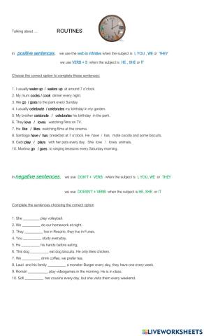 Present simple practice