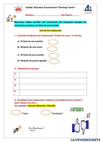 El uso de las mayúsculas