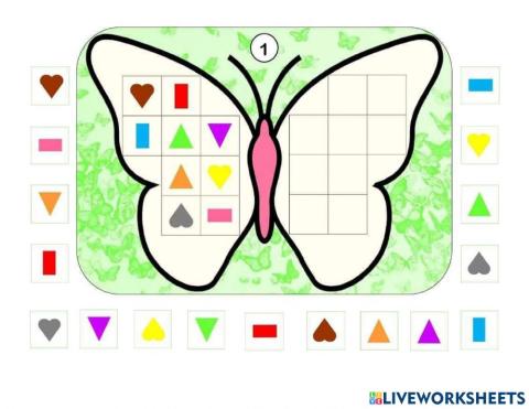 Fluturașul culorilor și a figurilor geometrice