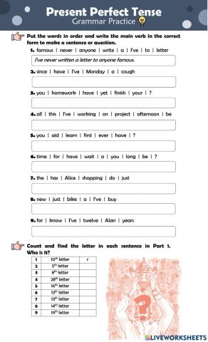 Present Perfect Tense - Grammar Practice