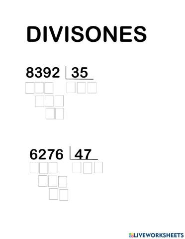 Divisiones para dos cifras