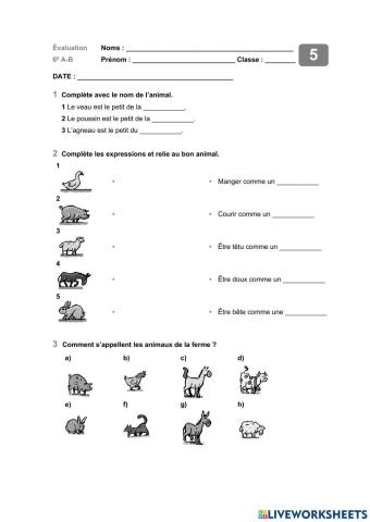 Les animaux de la ferme. verbes être et avoir