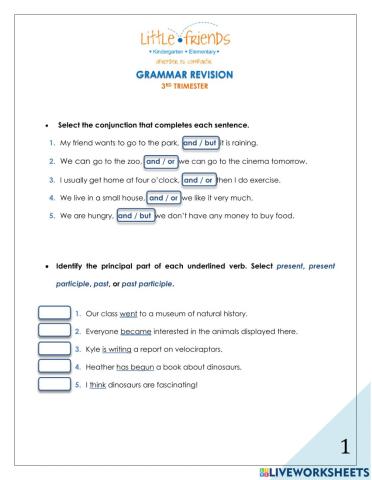 Grammar Revision, 3rd Term