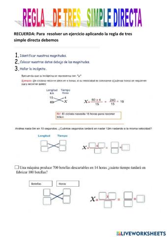 Regla de 3 simple directa