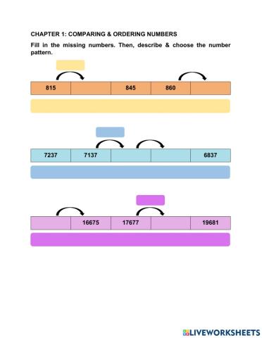 Chapter 1: Comparing & Ordering Numbers