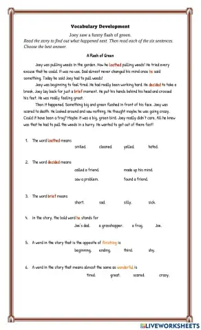 Vocabulary Development