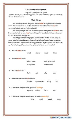 Vocabulary Development