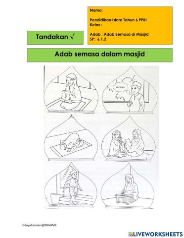 PAI Adab dalam masjid Thn 6 PPKI