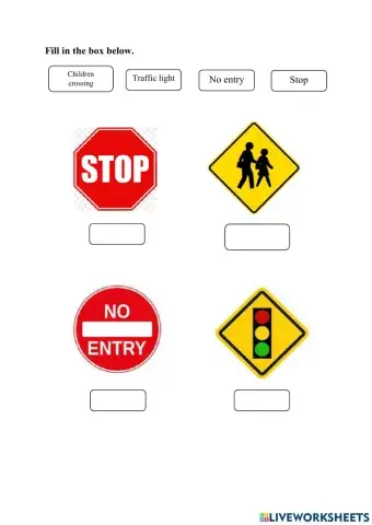 Sign  road worksheet