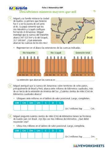 Número naturales con 6 cifras