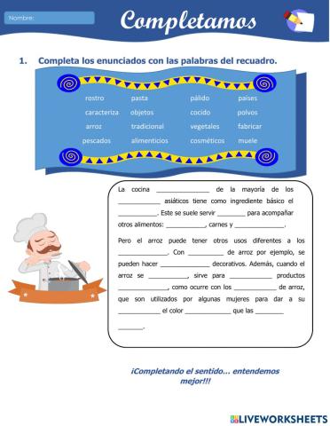 Oraciones incompletas