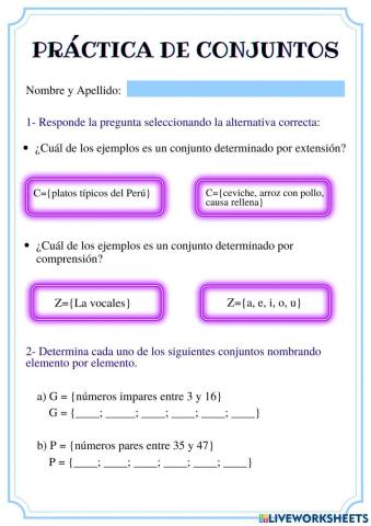Determinación de Conjuntos