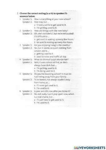 Used to vs get used to