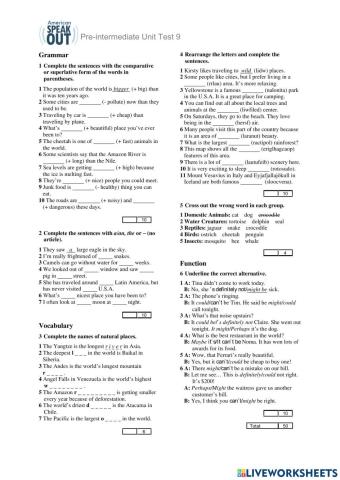 A.s. pre-intermediate screening test unit 3