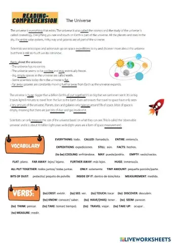 The universe reading comprehension