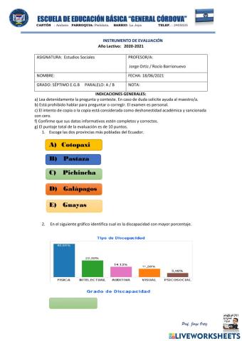 Evaluación ciencias naturales