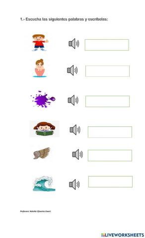 Palabras con letra L