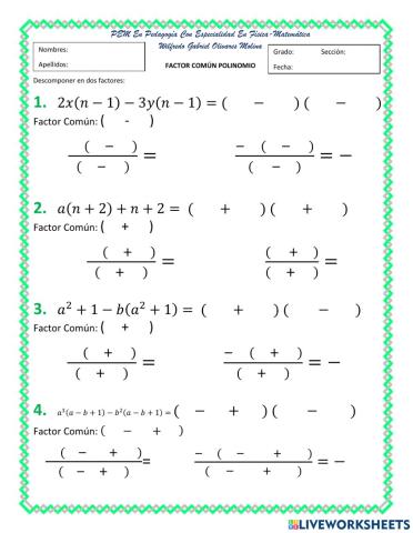 Factor Común Polinomio