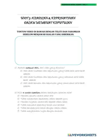 KEADILAN DAN KEPRIHATINAN DALAM MEMBUAT KEPUTUSAN