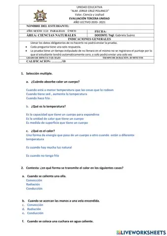 6to CIencias Naturales Unidad 3