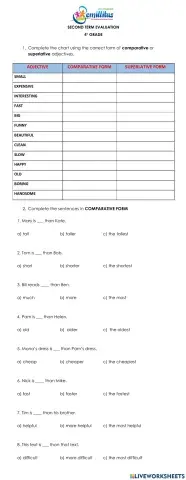 4° Second Term Evaluation