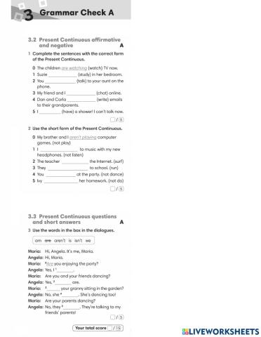 Teens 2 - Grammar Check A