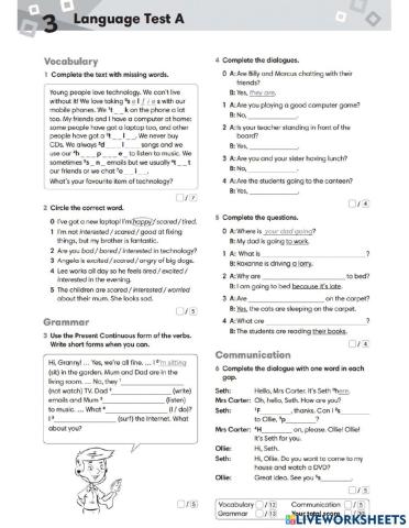 Teens 2 - Language Test 3 A