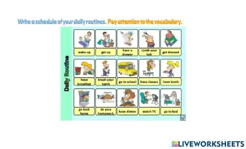 Schedule daily routines